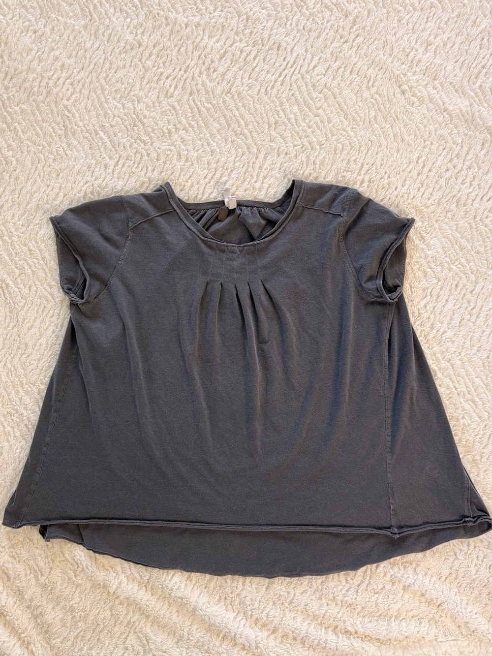 We The Free, Free People Gray Pleated Short-Sleeve Tee